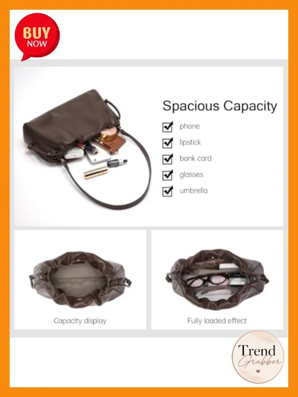 Vegan Leather Hobo Handbag Crossbody Shoulder Bag with Adjustable Strap